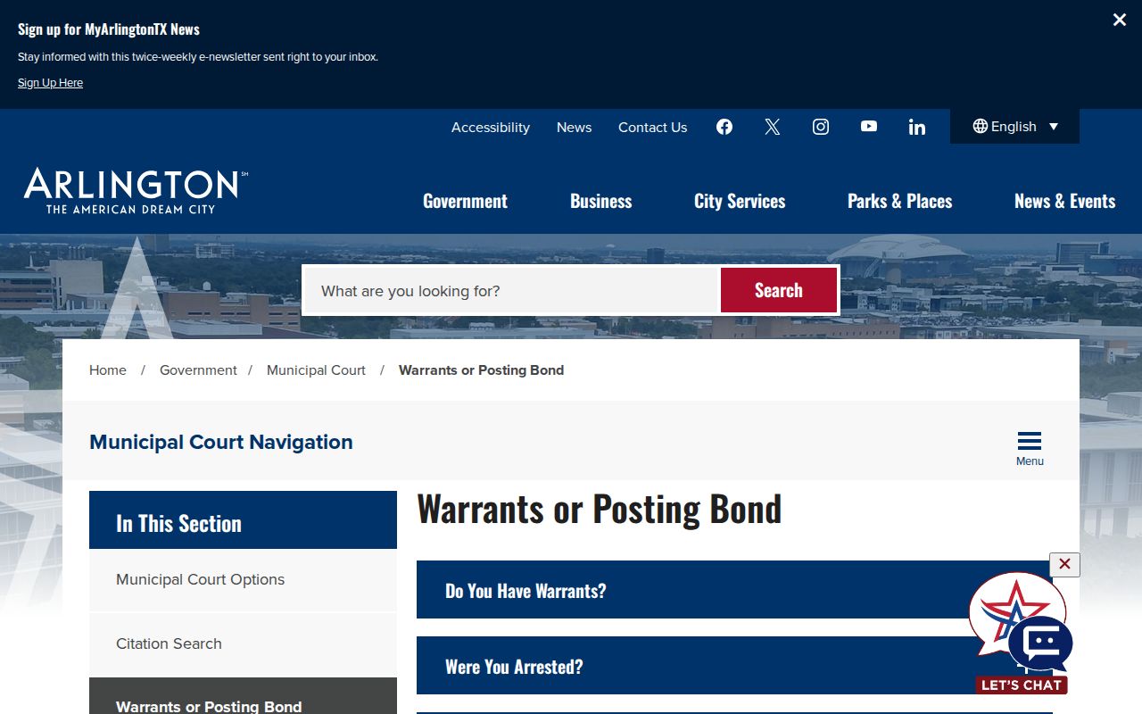 Tarrant County Arlington warrant resolution, Safe Harbor, and bond choices